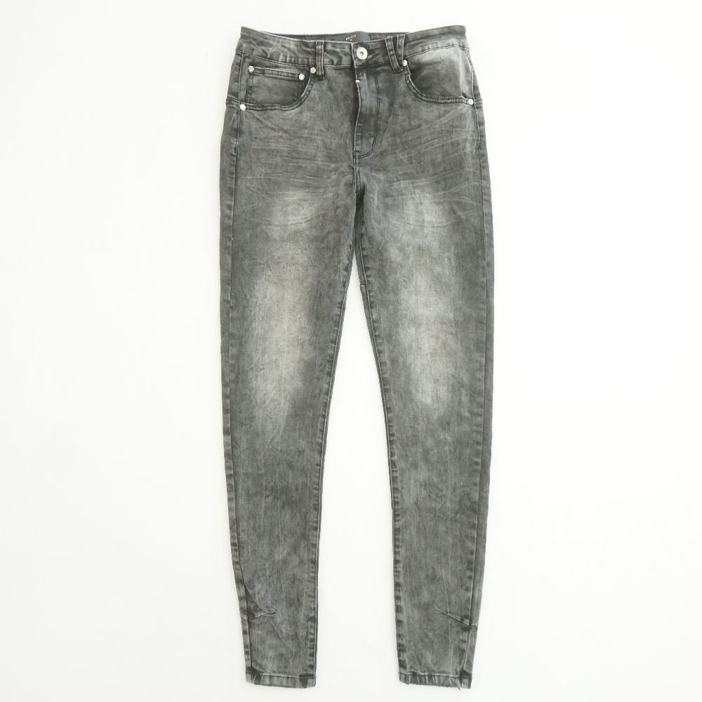 Kollar Mens Gray Acid Wash Slim Skinny Fit Denim Jeans Size 32